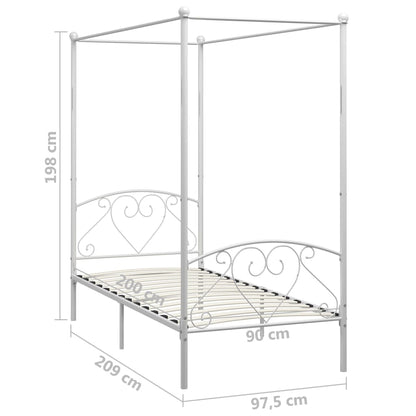 Bed Frame | White | Metal | Single | Durable | Bed Frame | Rectangular