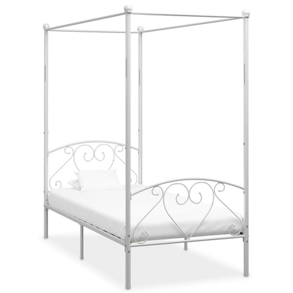 Bed Frame | White | Metal | Single | Durable | Bed Frame | Rectangular