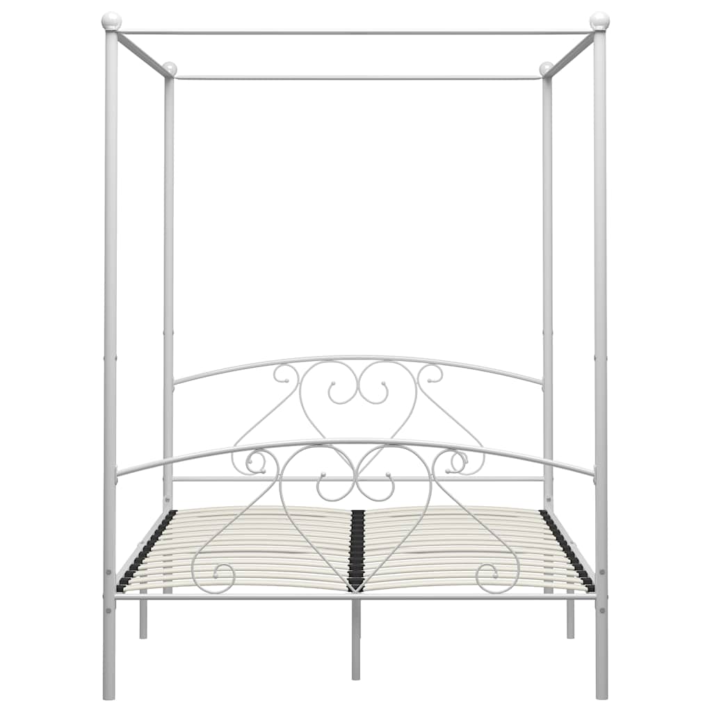 Bed Frame | White | Metal | 160x200 cm | Bed Frame | Rectangular
