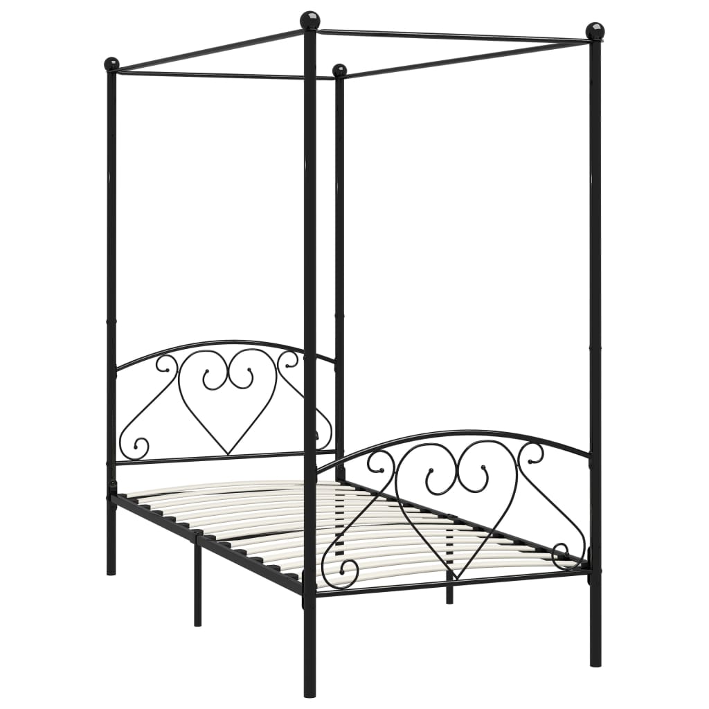 Bed Frame | Black | Metal | Single | Black Canopy Bed Frame | Rectangular
