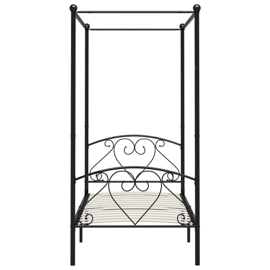 Bed Frame | Black | Metal | Single | Black Canopy Bed Frame | Rectangular