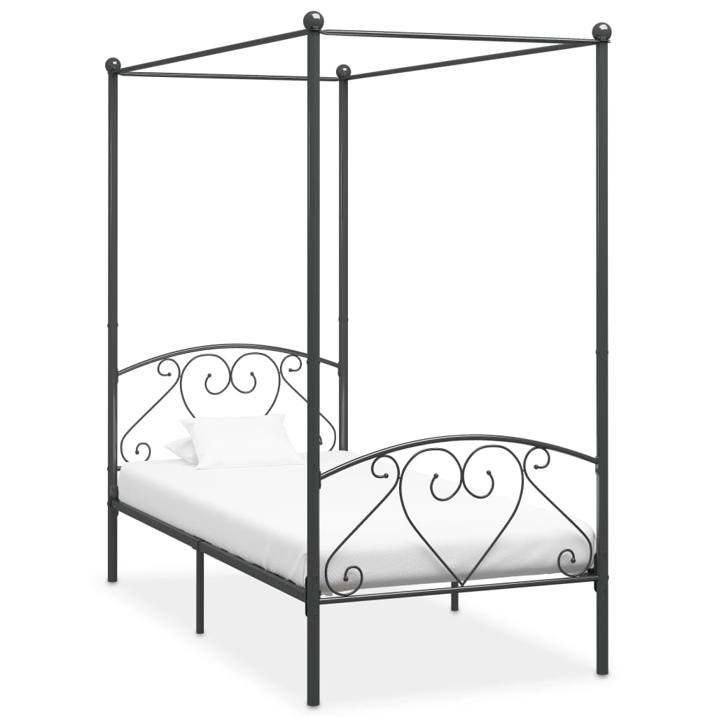 Bed Frame | Grey | Metal | Single | Durable | Bed Frame | Rectangular