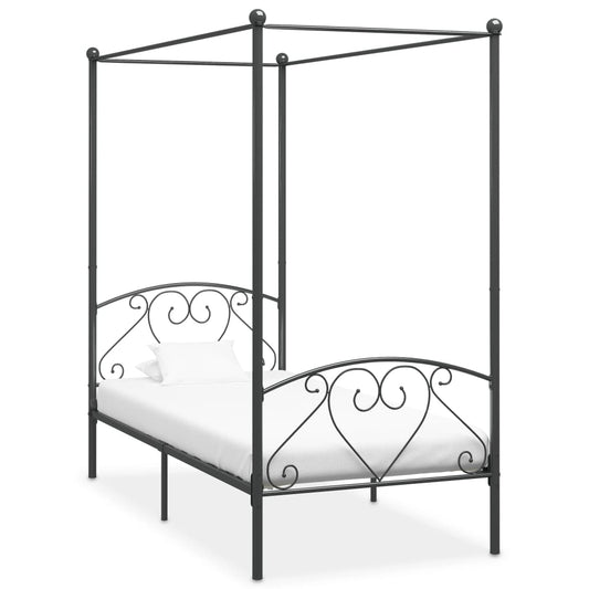 Bed Frame | Grey | Metal | Single | Durable | Bed Frame | Rectangular
