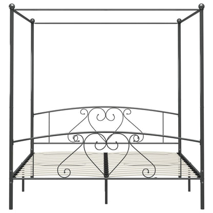 Bed Frame | Grey | Metal | 200x200 cm | Classic/Traditional