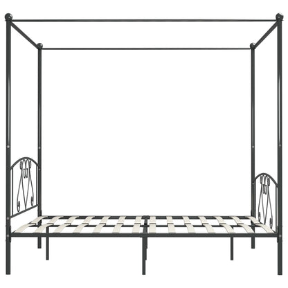 Bed Frame | Grey | Metal | 200x200 cm | Classic/Traditional