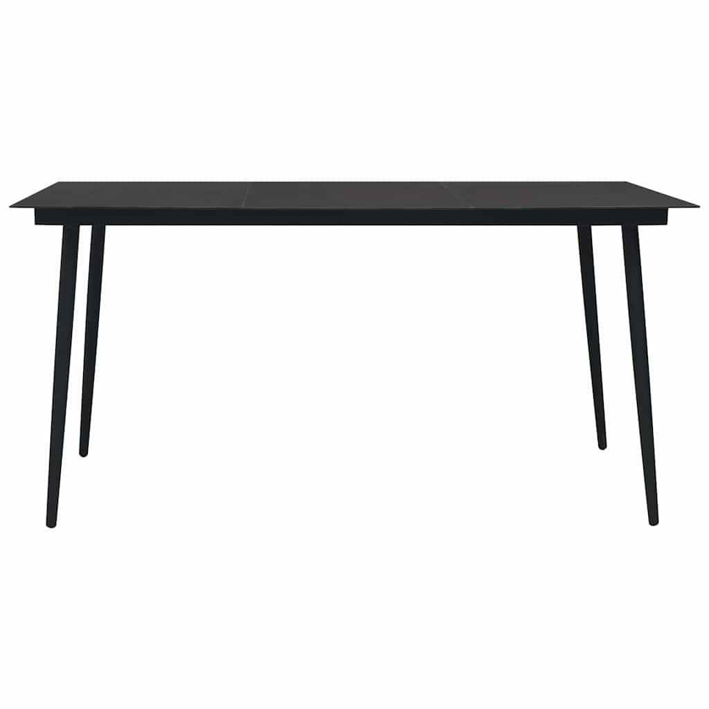 48570 vidaXL 7 Piece Outdoor Dining Set Cotton Rope and Steel Black