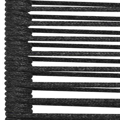 7 Piece Outdoor Dining Set Cotton Rope and Steel Black