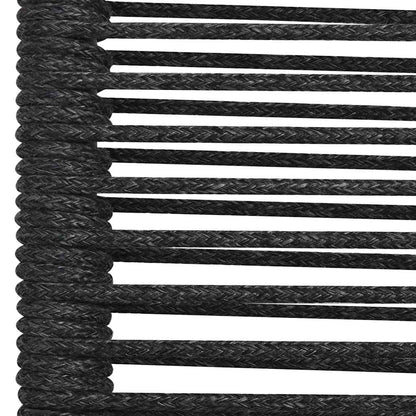 48570 vidaXL 7 Piece Outdoor Dining Set Cotton Rope and Steel Black