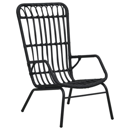 Garden Chair | Black | Poly Rattan, Powder-Coated Steel | Medium
