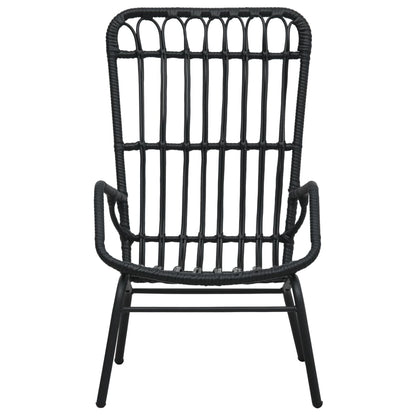 Garden Chair | Black | Poly Rattan, Powder-Coated Steel | Medium