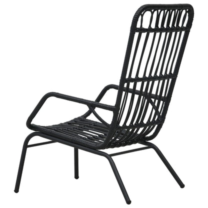 Garden Chair | Black | Poly Rattan, Powder-Coated Steel | Medium