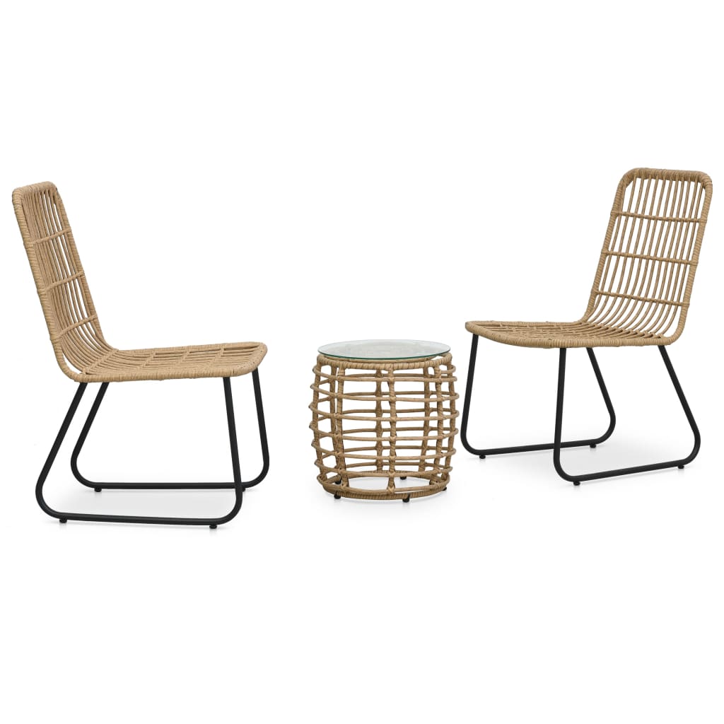 Bistro Set | Oak, Black, Transparent