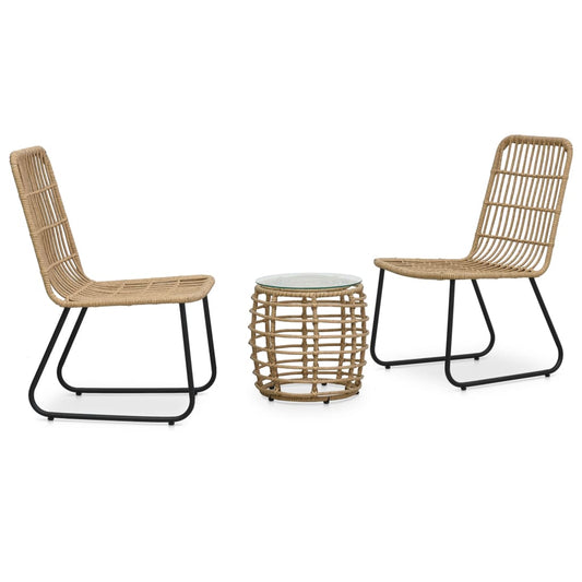 Bistro Set | Oak, Black, Transparent