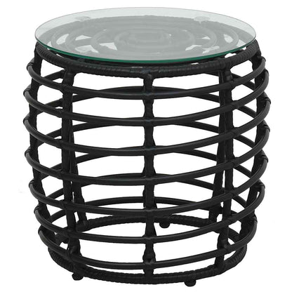 48585 vidaXL 3 Piece Bistro Set Poly Rattan Black