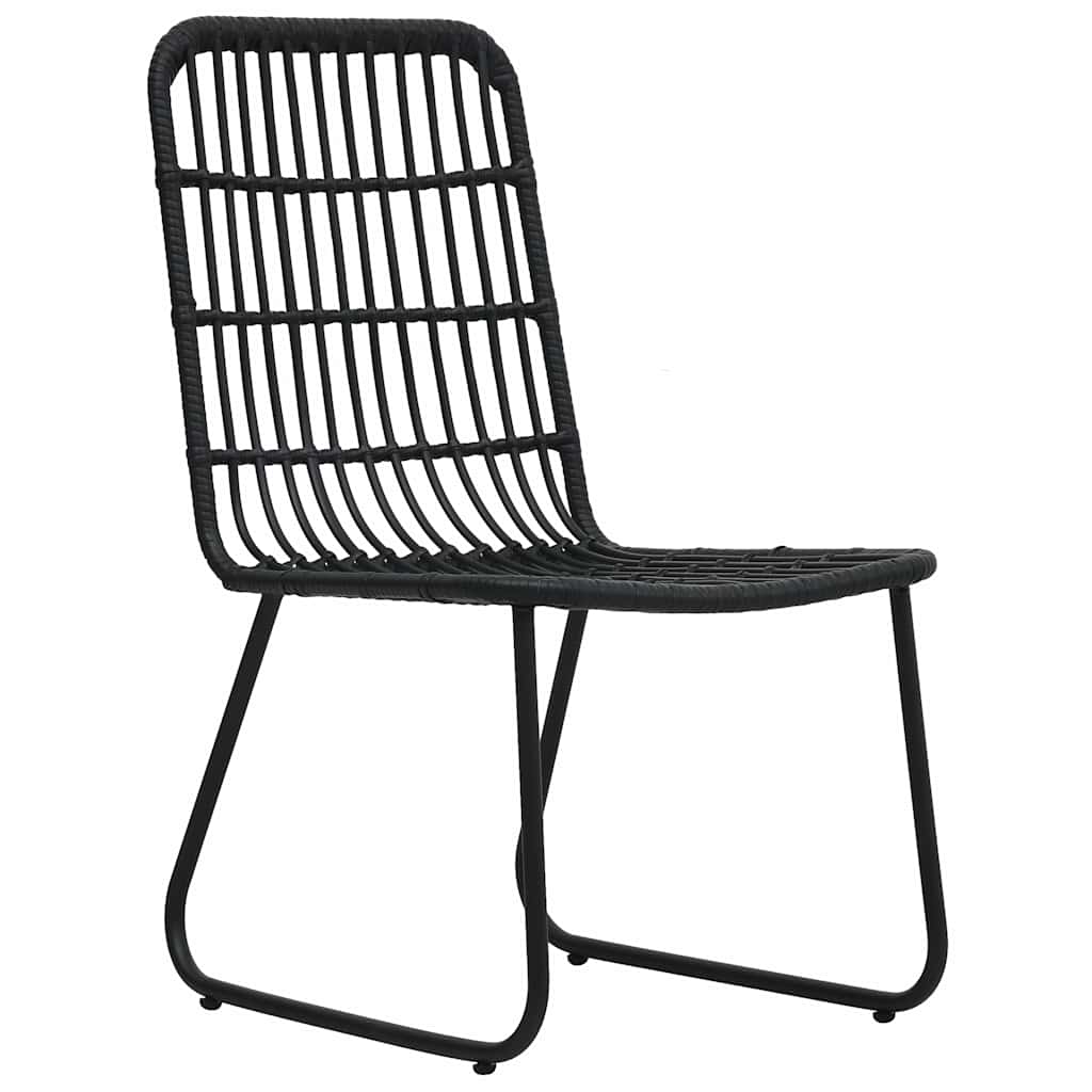 48585 vidaXL 3 Piece Bistro Set Poly Rattan Black