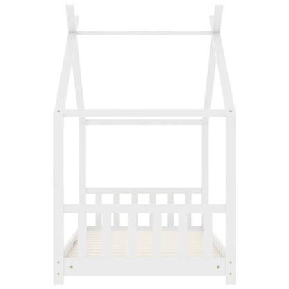 Kids Bed Frame White Solid Pine Wood 80x160 cm