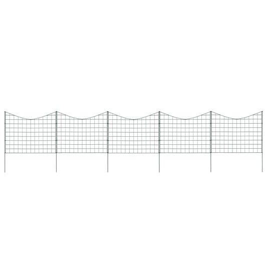 146104 vidaXL Lower Arch Garden Fence Set 77,5x64 cm Green