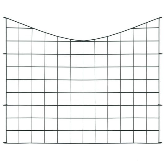146104 vidaXL Lower Arch Garden Fence Set 77,5x64 cm Green