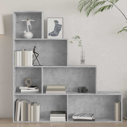 800661 vidaXL Book Cabinet/Room Divider Concrete Grey 155x24x160 cm Engineered Wood