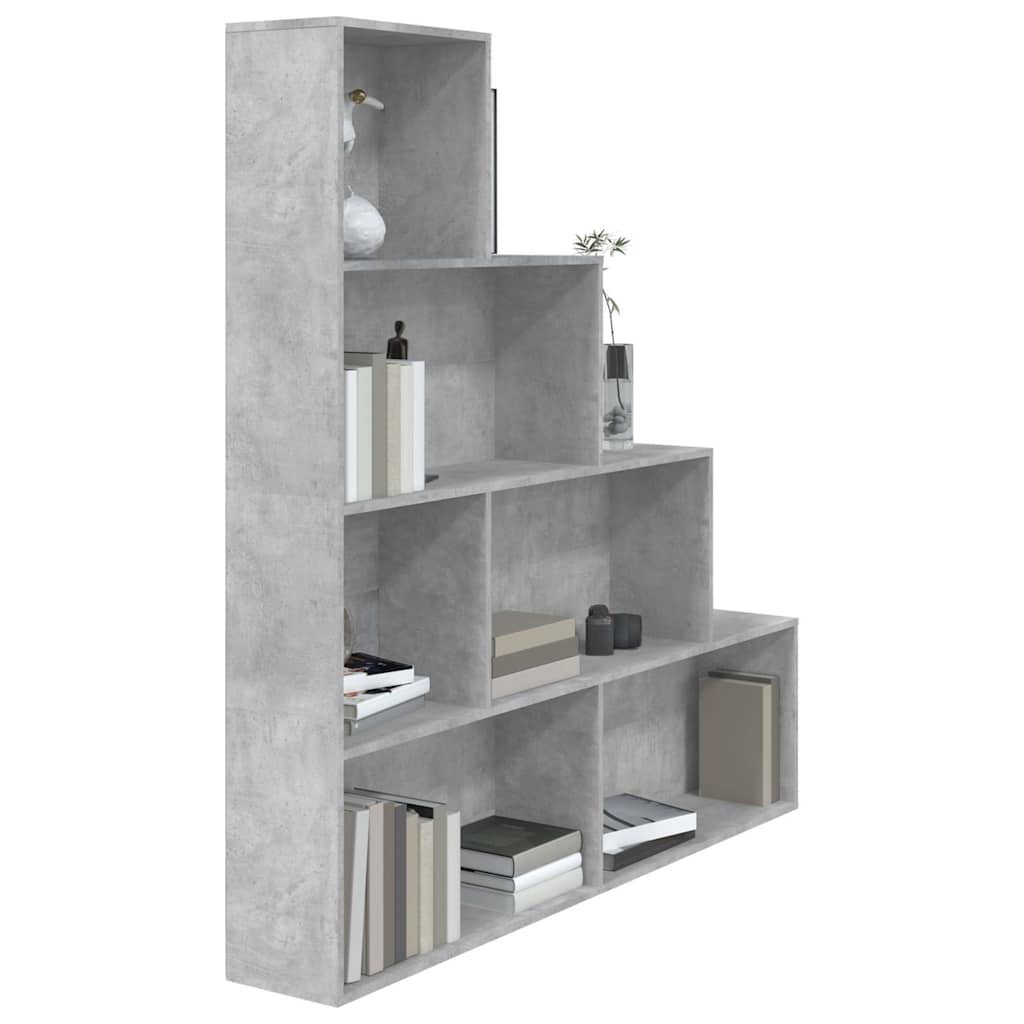 800661 vidaXL Book Cabinet/Room Divider Concrete Grey 155x24x160 cm Engineered Wood
