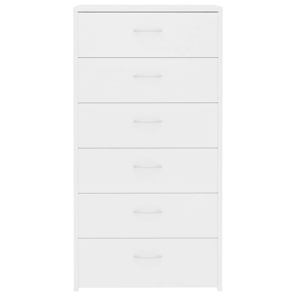 800666 vidaXL Sideboard with 6 Drawers White 50x34x96 cm Engineered Wood