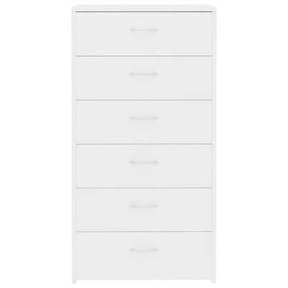 800666 vidaXL Sideboard with 6 Drawers White 50x34x96 cm Engineered Wood