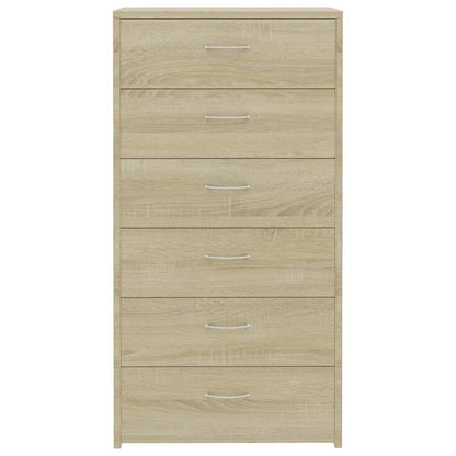 800669 vidaXL Sideboard with 6 Drawers Sonoma Oak 50x34x96 cm Engineered Wood