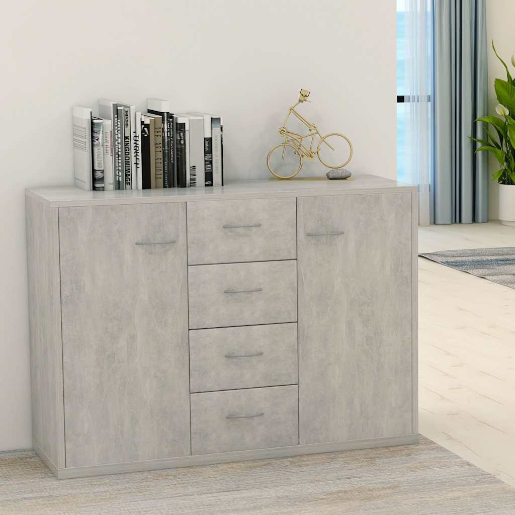 800688 vidaXL Sideboard Concrete Grey 88x30x65 cm Engineered Wood