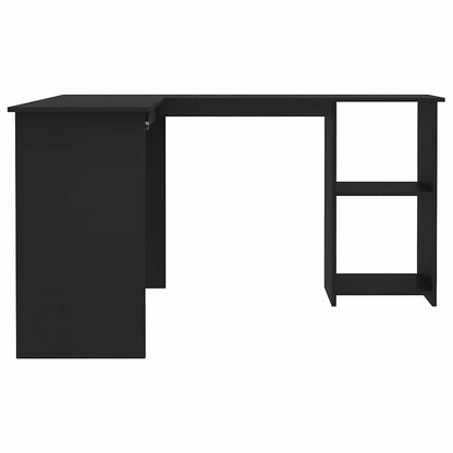 800748 vidaXL L-Shaped Corner Desk Black 120x140x75 cm Engineered Wood