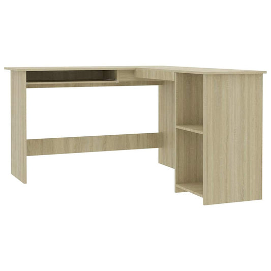 800750 vidaXL L-Shaped Corner Desk Sonoma Oak 120x140x75 cm Engineered Wood