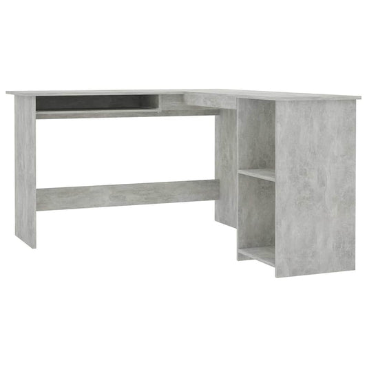 L-Shaped Corner Desk Concrete Grey 120x140x75cm Engineered Wood