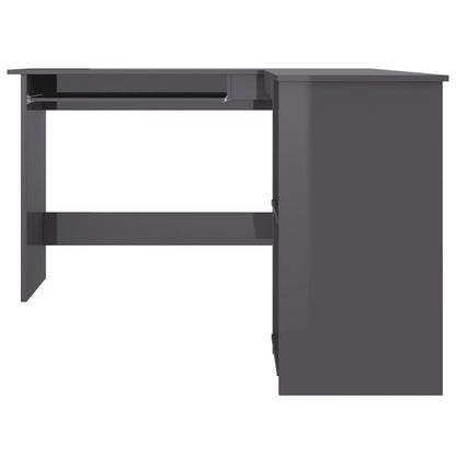 L-Shaped Corner Desk High Gloss Grey 120x140x75 cm Engineered Wood