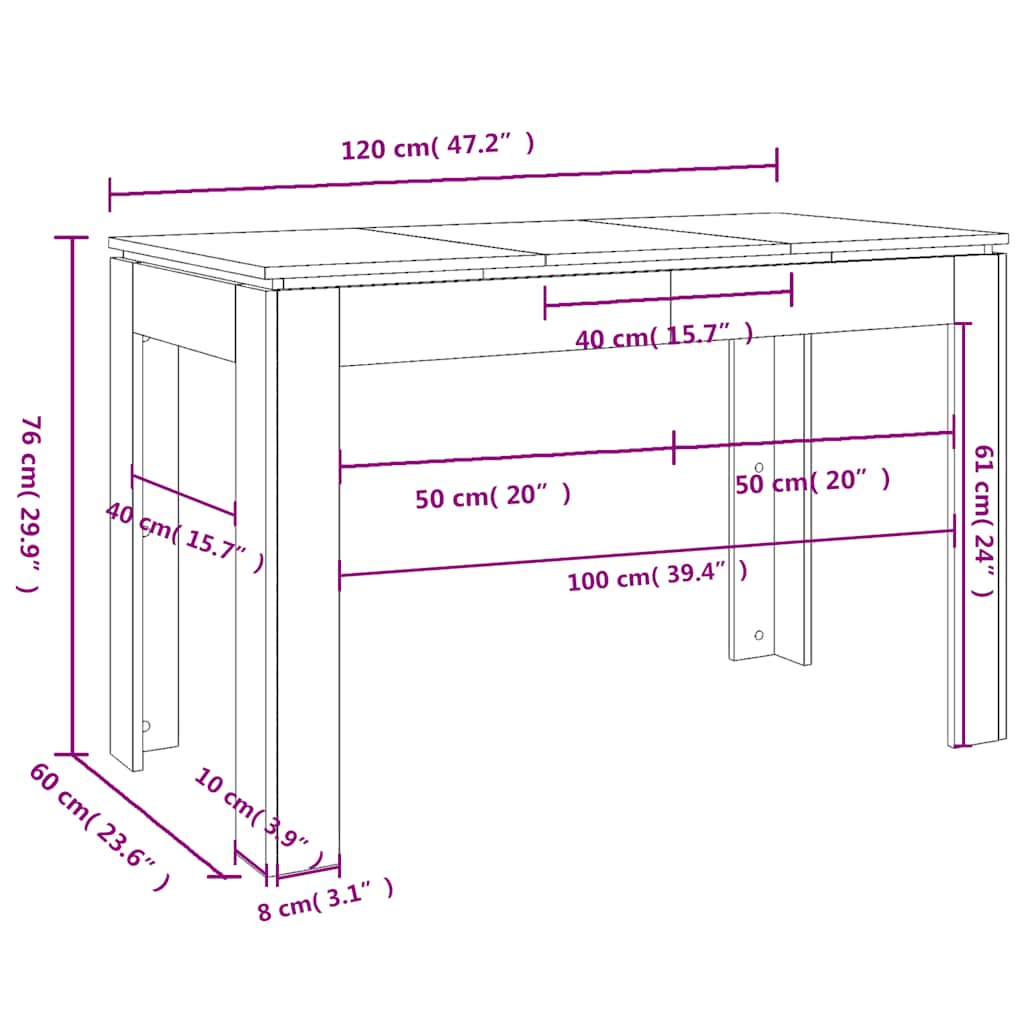 Dining Table | Black | Engineered wood | Medium | Simple | Dining Table