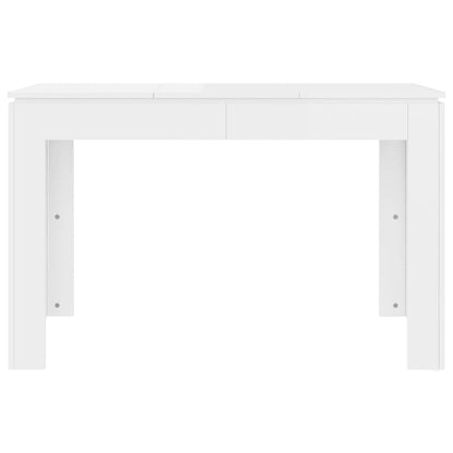 Dining Table High Gloss White 120x60x76 cm Engineered Wood