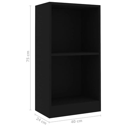 Bookshelf | Black | Engineered wood | Compact | Bookshelf | Rectangular