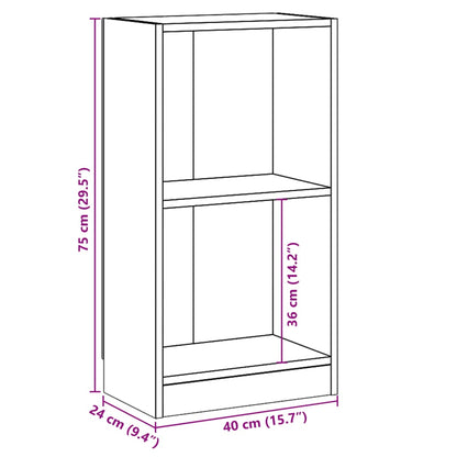 Bookcase Sonoma Oak 40x24x75 cm Engineered Wood