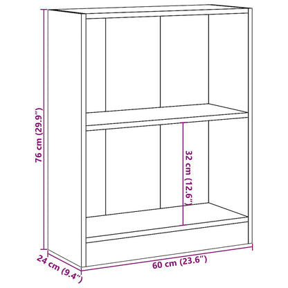800859 vidaXL Bookshelf Concrete Grey 60x24x76 cm Engineered Wood