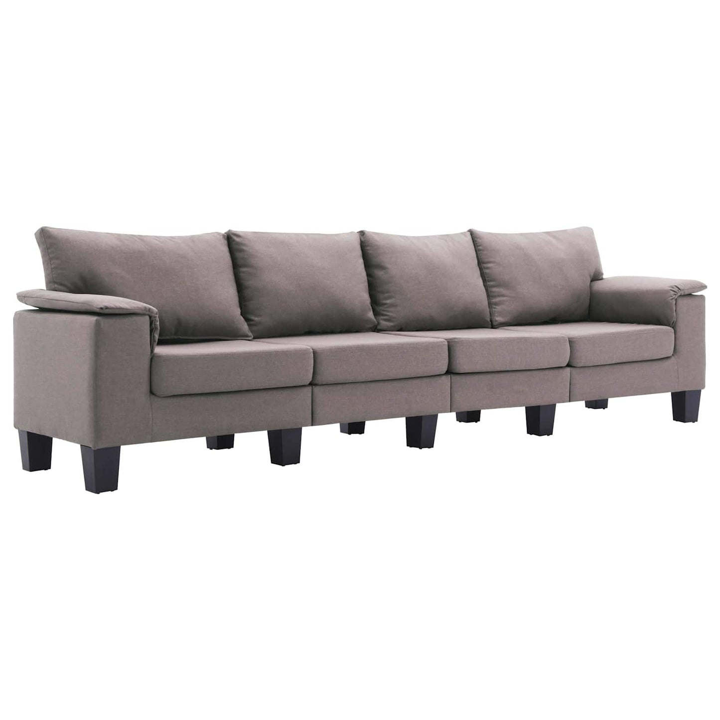 Sofa Taupe 4-Seater Fabric