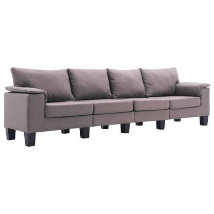 Sofa Taupe 4-Seater Fabric