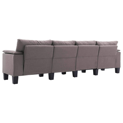 Sofa Taupe 4-Seater Fabric