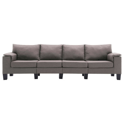 Sofa Taupe 4-Seater Fabric