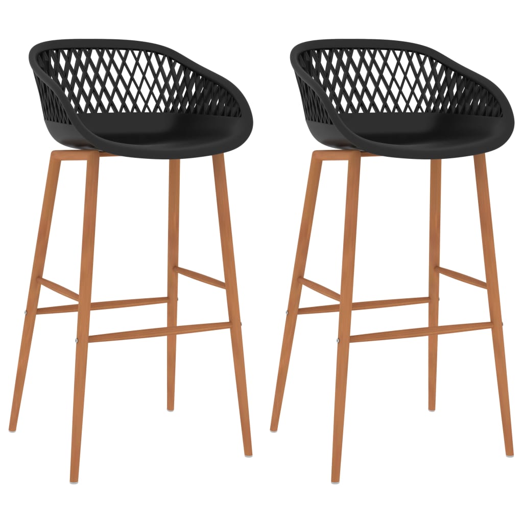 Bar Chair | Set of 2 | Black | PP (Polypropylene) and Metal