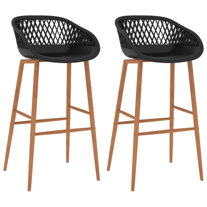 Bar Chair | Set of 2 | Black | PP (Polypropylene) and Metal