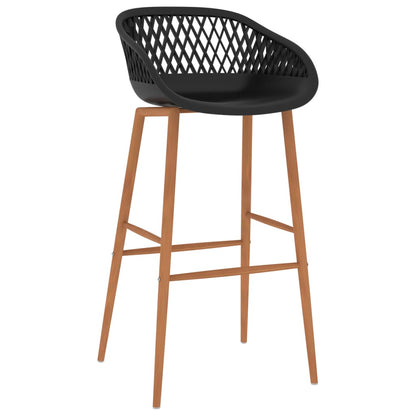Bar Chair | Set of 2 | Black | PP (Polypropylene) and Metal