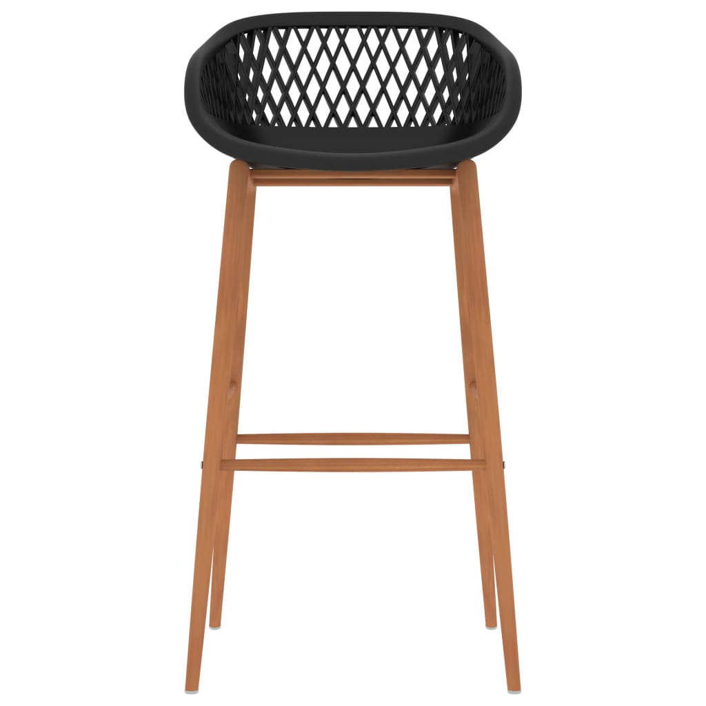 Bar Chair | Set of 2 | Black | PP (Polypropylene) and Metal