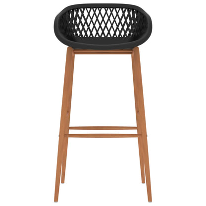 Bar Chair | Set of 2 | Black | PP (Polypropylene) and Metal