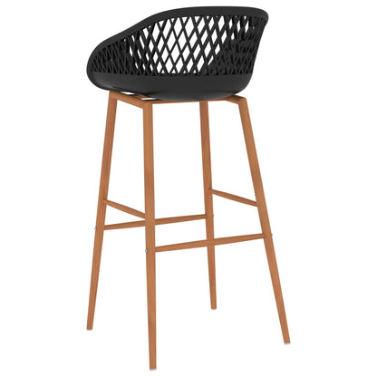 Bar Chair | Set of 2 | Black | PP (Polypropylene) and Metal