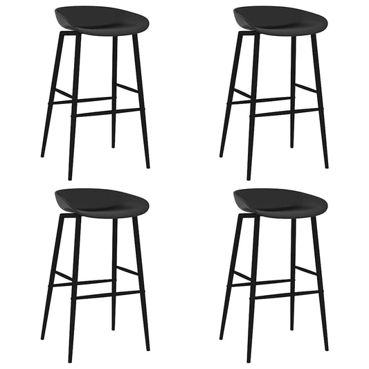 Bar Chair | Set of 4 | Black | PP, Coated Steel | Standard Bar Height