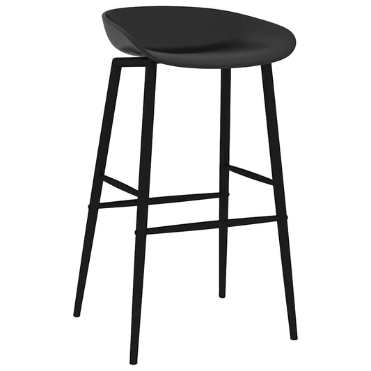 Bar Chair | Set of 4 | Black | PP, Coated Steel | Standard Bar Height