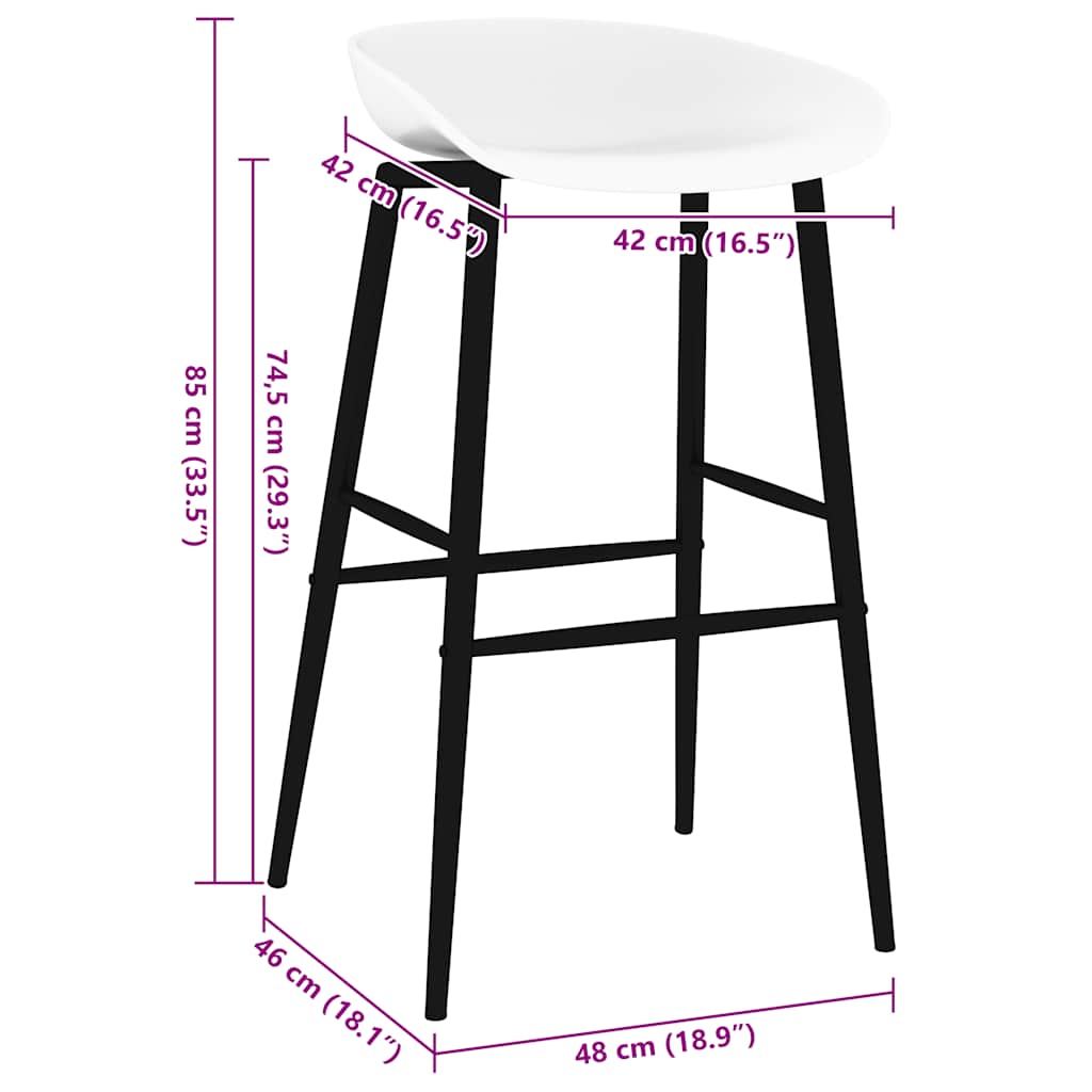 Bar Chairs 4 pcs White